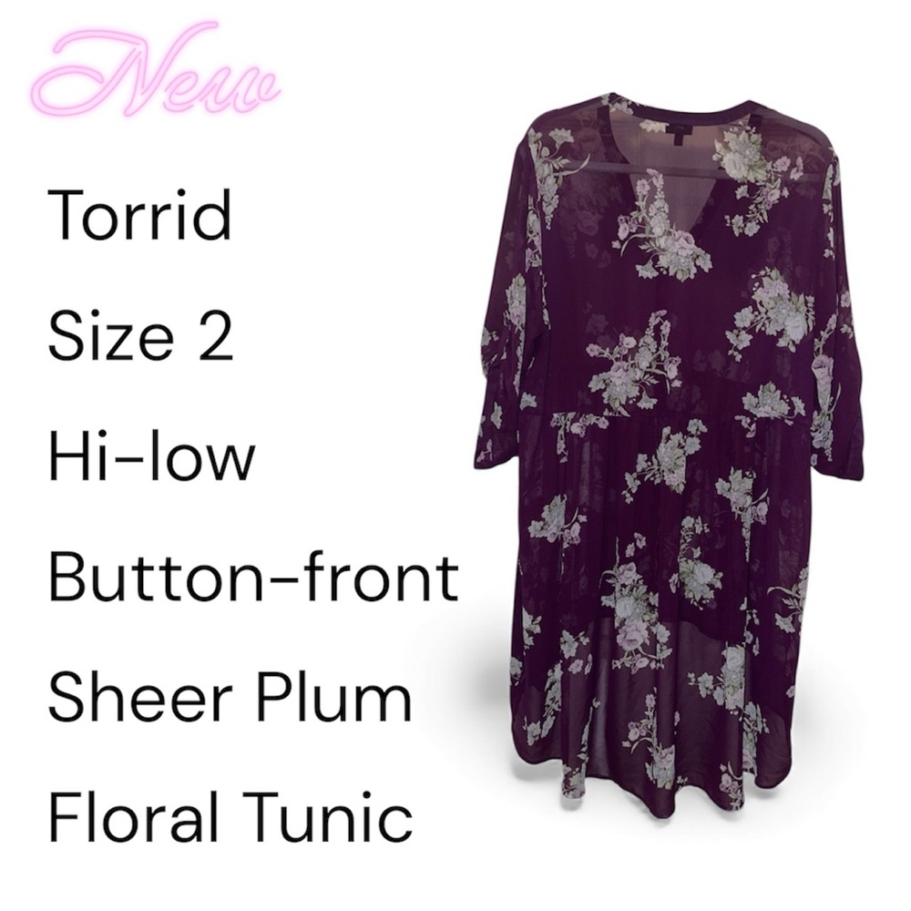 Torrid Purple Floral Sheer Dress